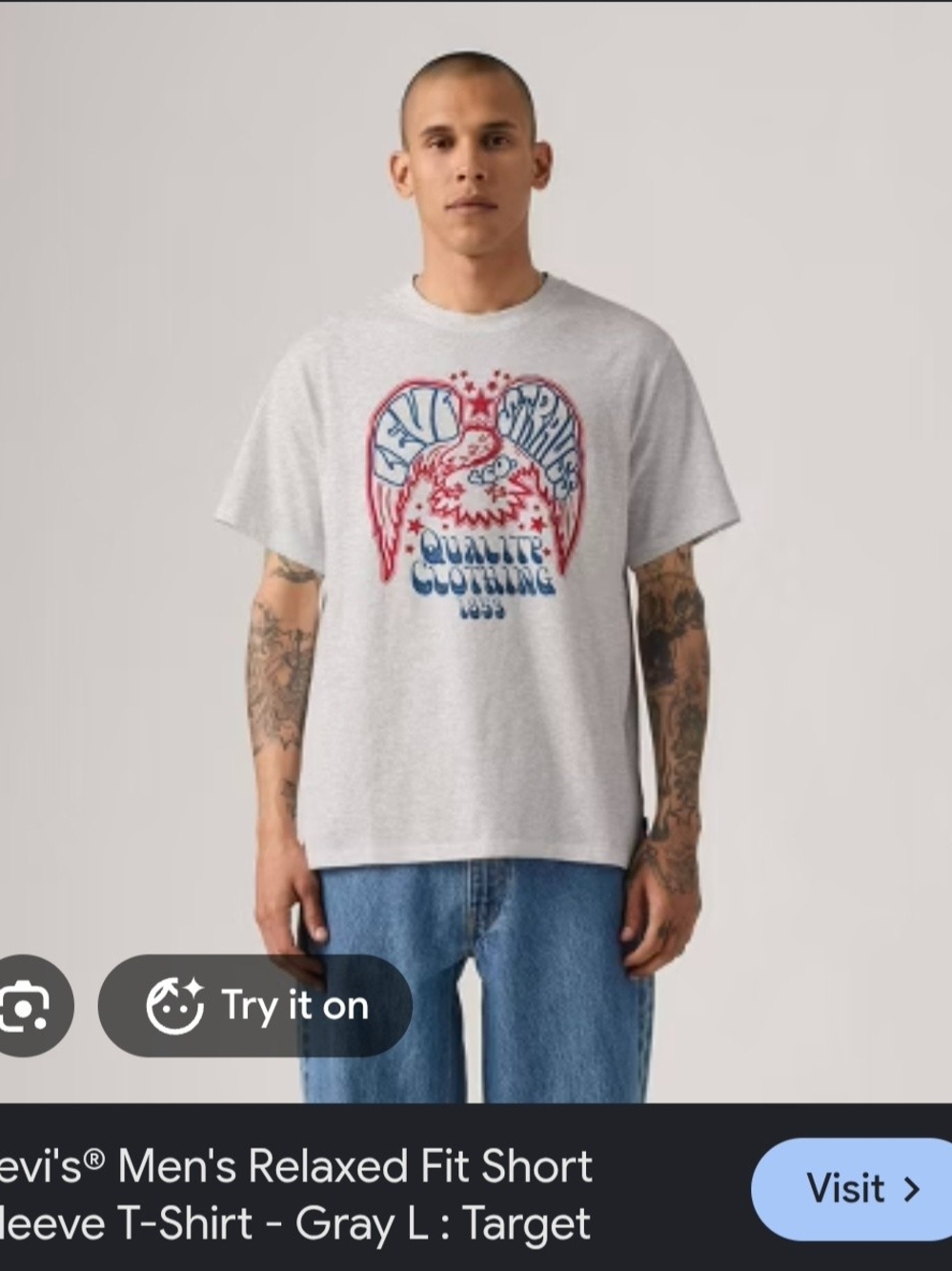 Levi's Relaxed Fit Graphic T-Shirt - Gray